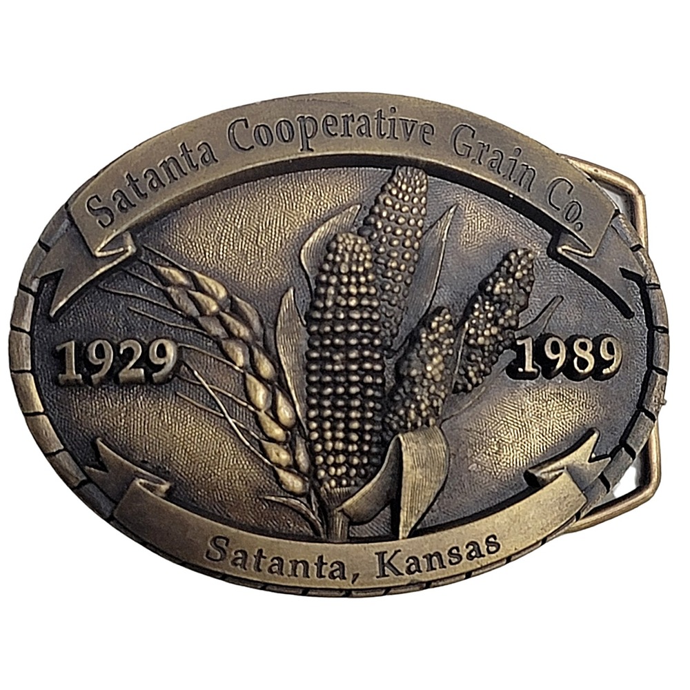 Vintage 1989 Satanta Coop. Grain Co. Limited Edition Belt Buckle No. 25 of 500